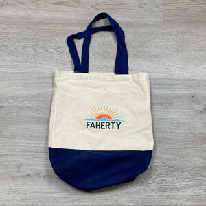 Faherty Canvas Small Beach Grocery Everyday Tote Bag